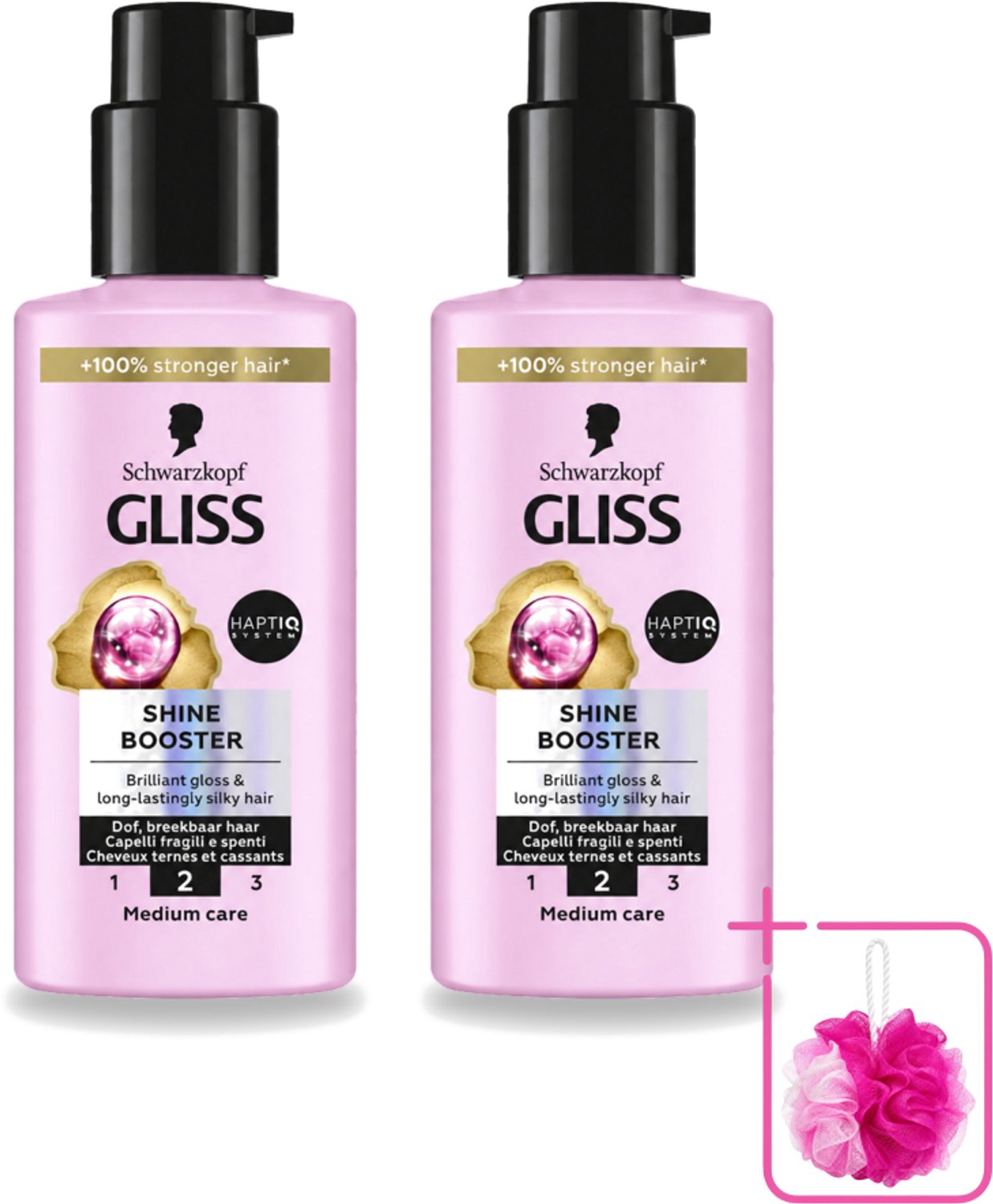 2 x Gliss - Haarserum - Liquid Silk Shine Booster - Fruitige Geur - 100 ml - Bulkverpakking - Haarverzorging - Douchemop - Glans