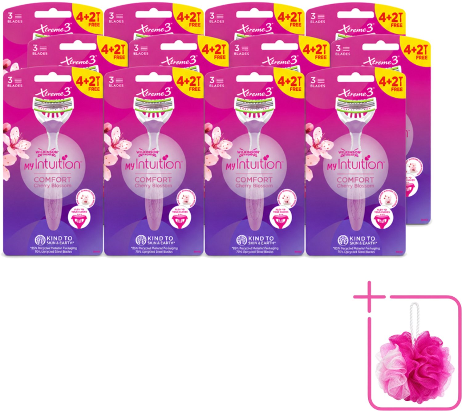 12 x Wilkinson - Wegwerpscheermesjes - Xtreme 3 My Intuition - Comfortabel - 6 mesjes - Bulkverpakking - Wegwerpscheermesjes - Vrouwelijke scheermesjes