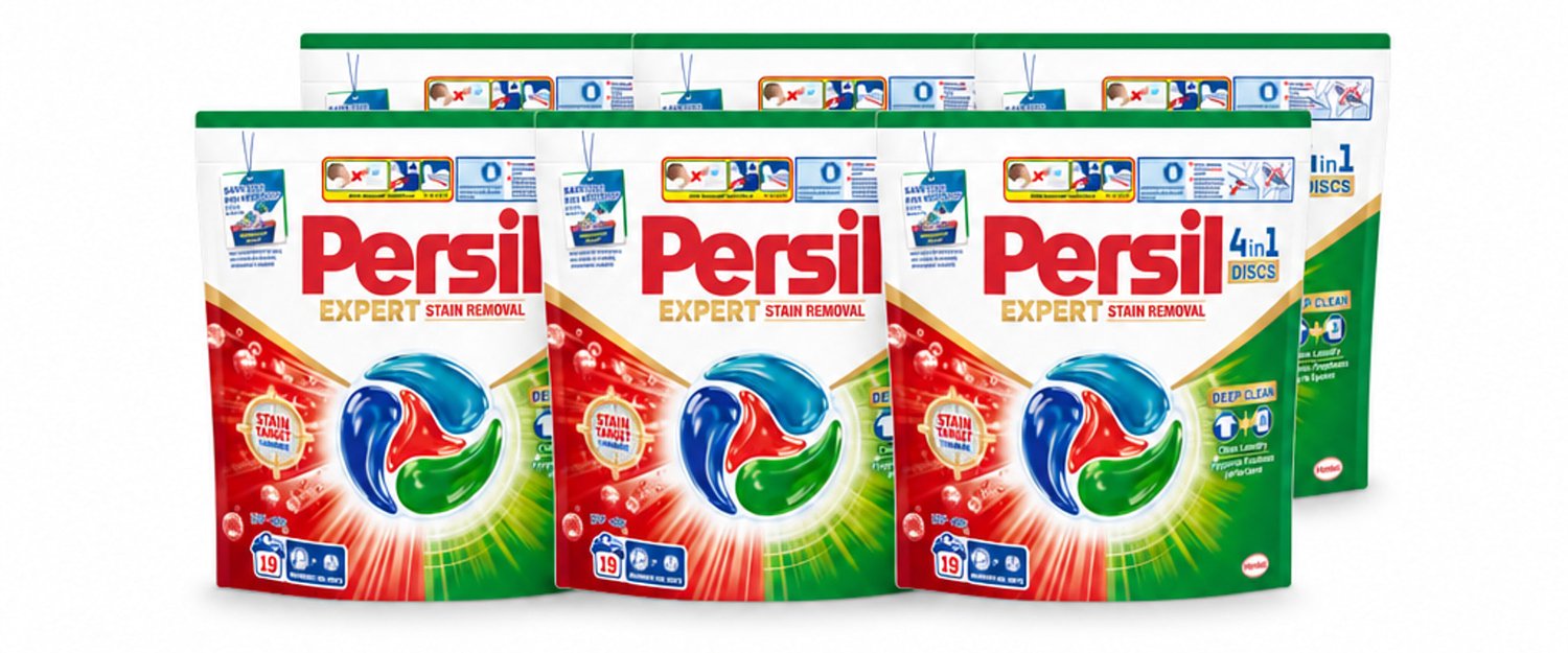 6 x Persil - Wasmiddelcapsules - Discs Stain Removal - 19 Capsules - Voordeelverpakking - 6 stuks