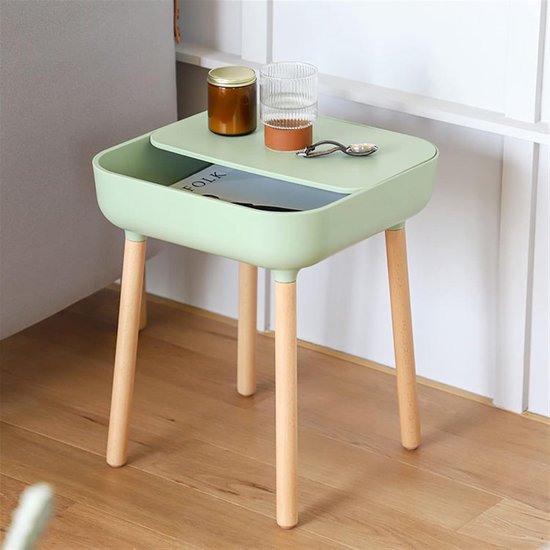 Bijzettafeltje Zijtafel Bank Bijzettafel Creatieve bijzettafel Groene vierkante kleine tafel eenvoudige salontafel geschikt for woonkamer, nachtkastje, kantoor, lounge — afbeelding 2