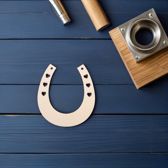 36 Stuks Hoefijzer Houten Uitsparingen met Voorgeboorde Jute Touw Onbewerkt DIY Graffiti Houtsnippers voor Feestdecoraties Creatieve Handwerkprojecten — afbeelding 2