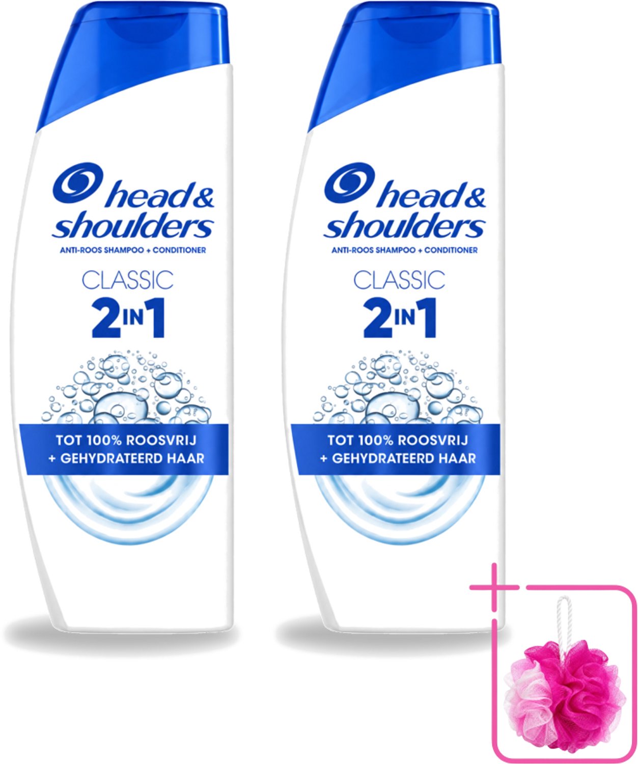 2 x Head & Shoulders – 2-in-1 – Classic – 625 ml - Bulkverpakking - Anti-roos shampoo - Douchemop - 2-in-1 shampoo