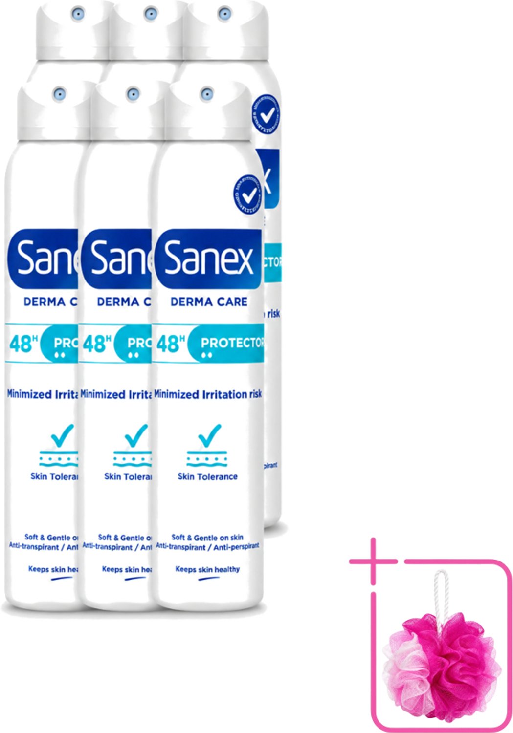 6 x Sanex – Deodorant Spray – Dermo Protector – 200 ml - Bulkverpakking - Huidbescherming - Zweetbehandeling