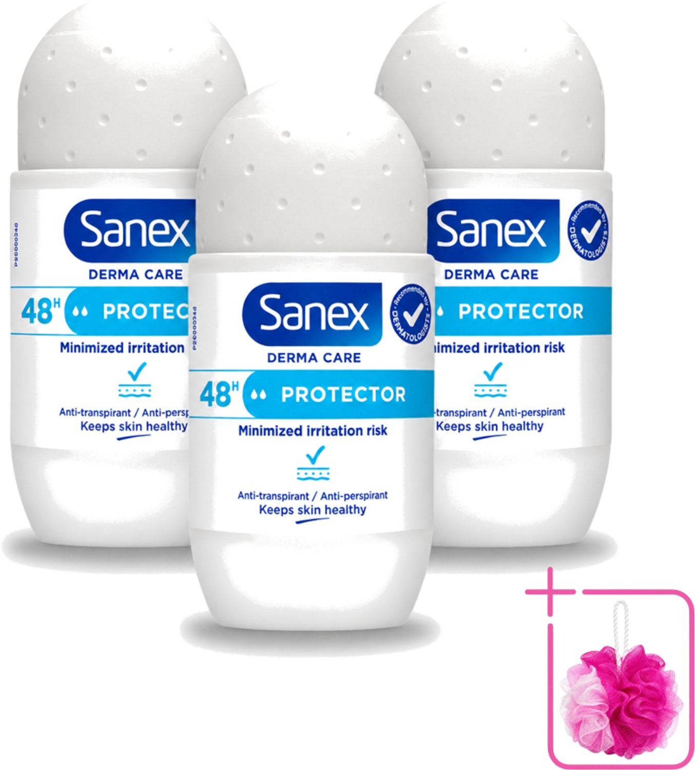 3 x Sanex – Deodorant Roller – Dermo Protector – 53 ml - Bulkverpakking - Deodorant roller - Huidbescherming
