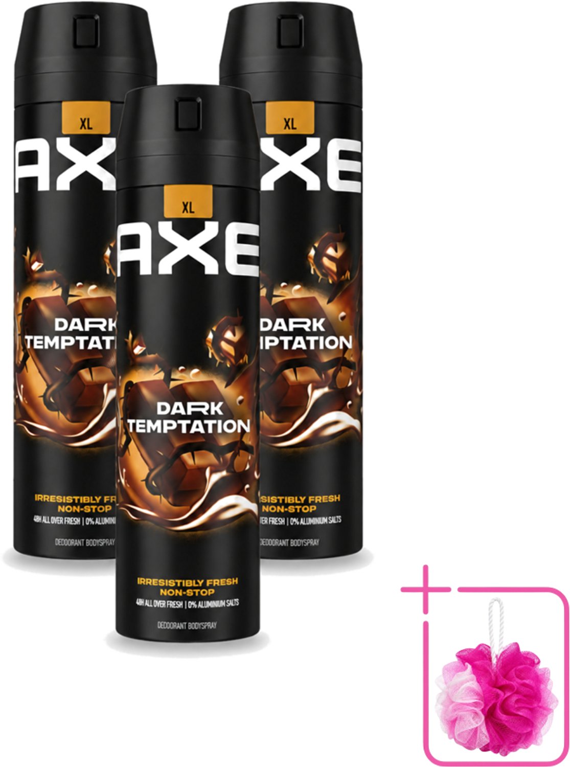 3 x AXE - Deodorant Spray - Dark Temptation - Chocoladegeur - Verleidelijk Fris - 200 ml - Bulkverpakking - Deodorant spray - Chocolade geur