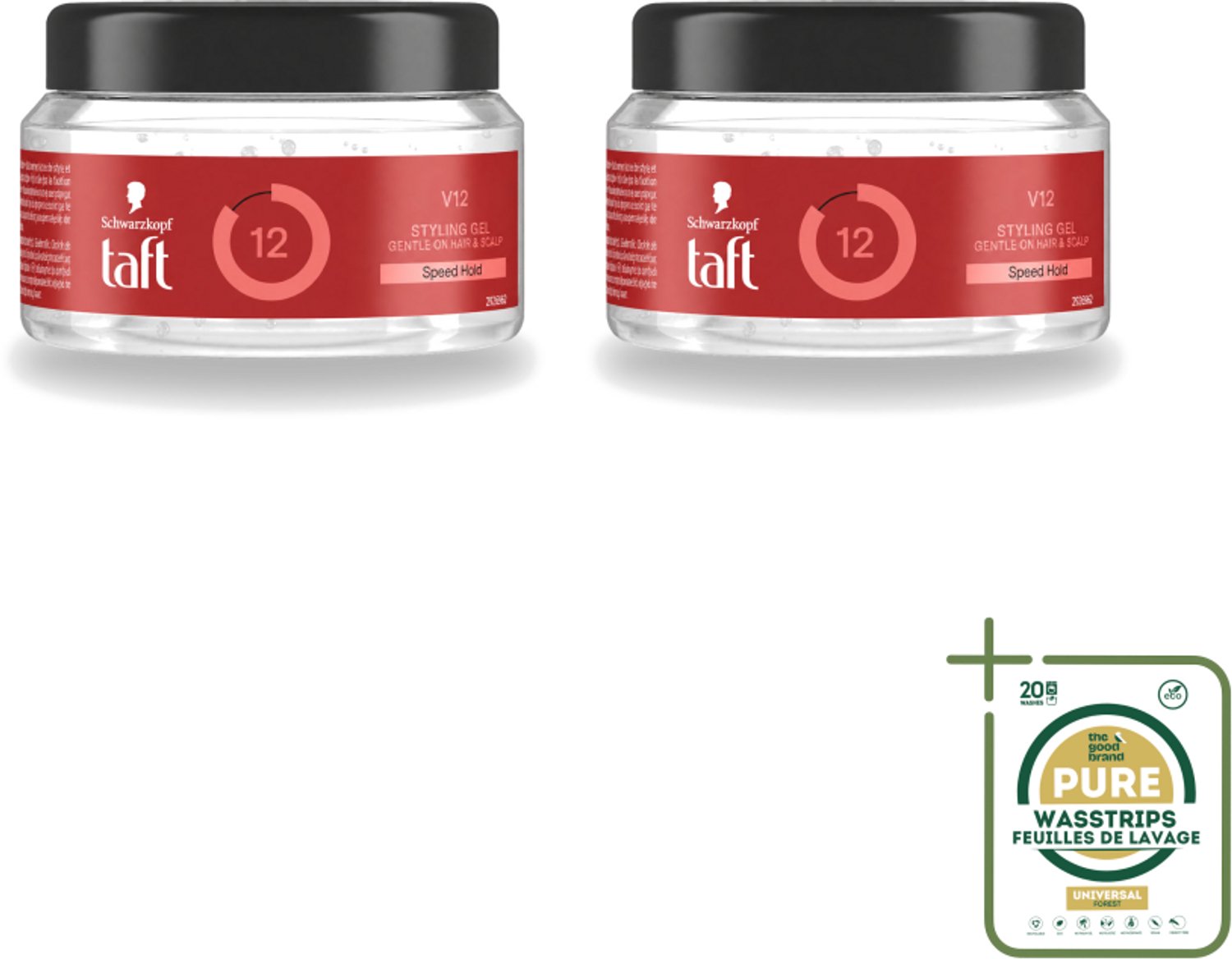 2 x Taft - V12 - Styling Gel - Supersnelle fixatie - 250 ml - Haarkleur - Haartype - Stylinggel - Fixatie - Snel Drogen
