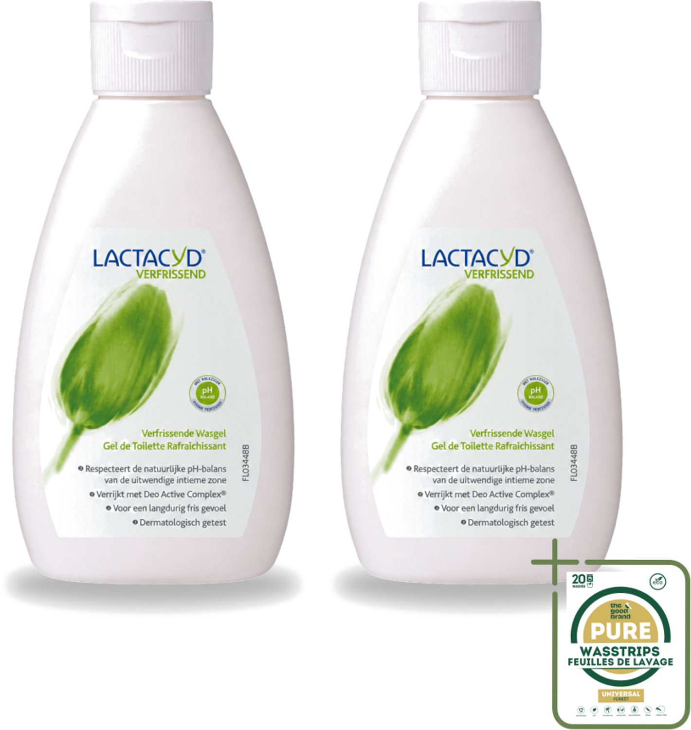 2 x Lactacyd – Verfrissende Wasgel - 200 m - Wasstrips - Intieme Wasgel - Frisse Geur - Geurtjes Bestrijding - Melkzuur - Menthol