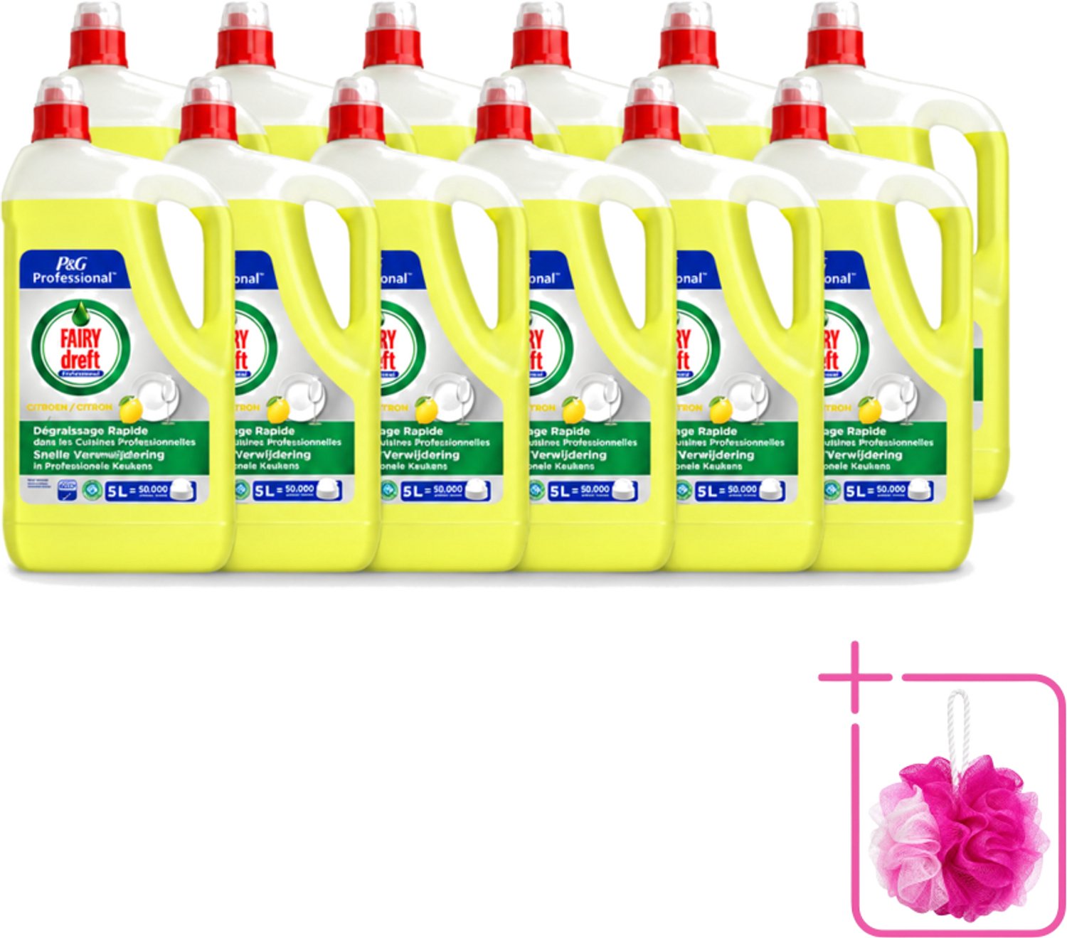 12 x Dreft - Afwasmiddel - Citroen - Professionele verpakking - 5 L - Bulkverpakking - Afwasmiddel citroen - Afwasmiddel 5 l