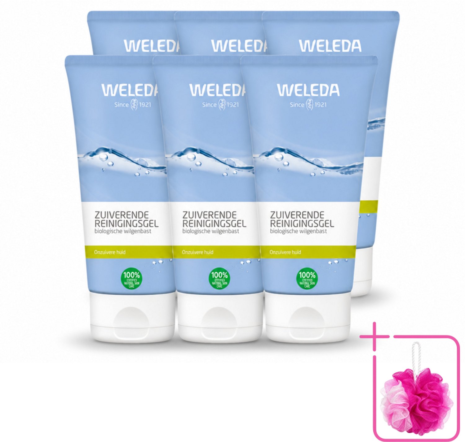 6 x WELEDA - Reinigingsgel Zuiverend - Voor onzuivere huid - 100 ml - Bulkverpakking - Zuiverende reiniging - Douchemop - Onzuivere huid