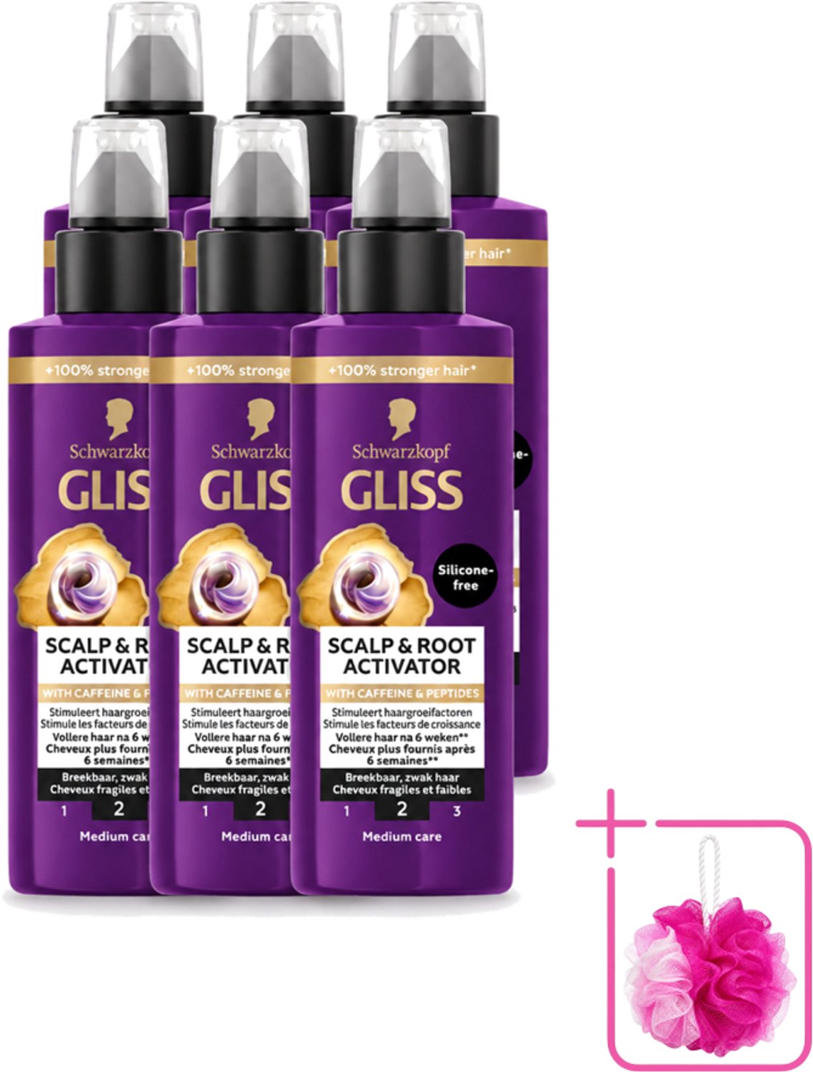 6 x Gliss - Scalp & Root Activator - Siliconenvrij - Voor Gezonde Hoofdhuid - 100 ml - Bulkverpakking - Haargroei activator - Douchemop - Haarwortel stimuleren