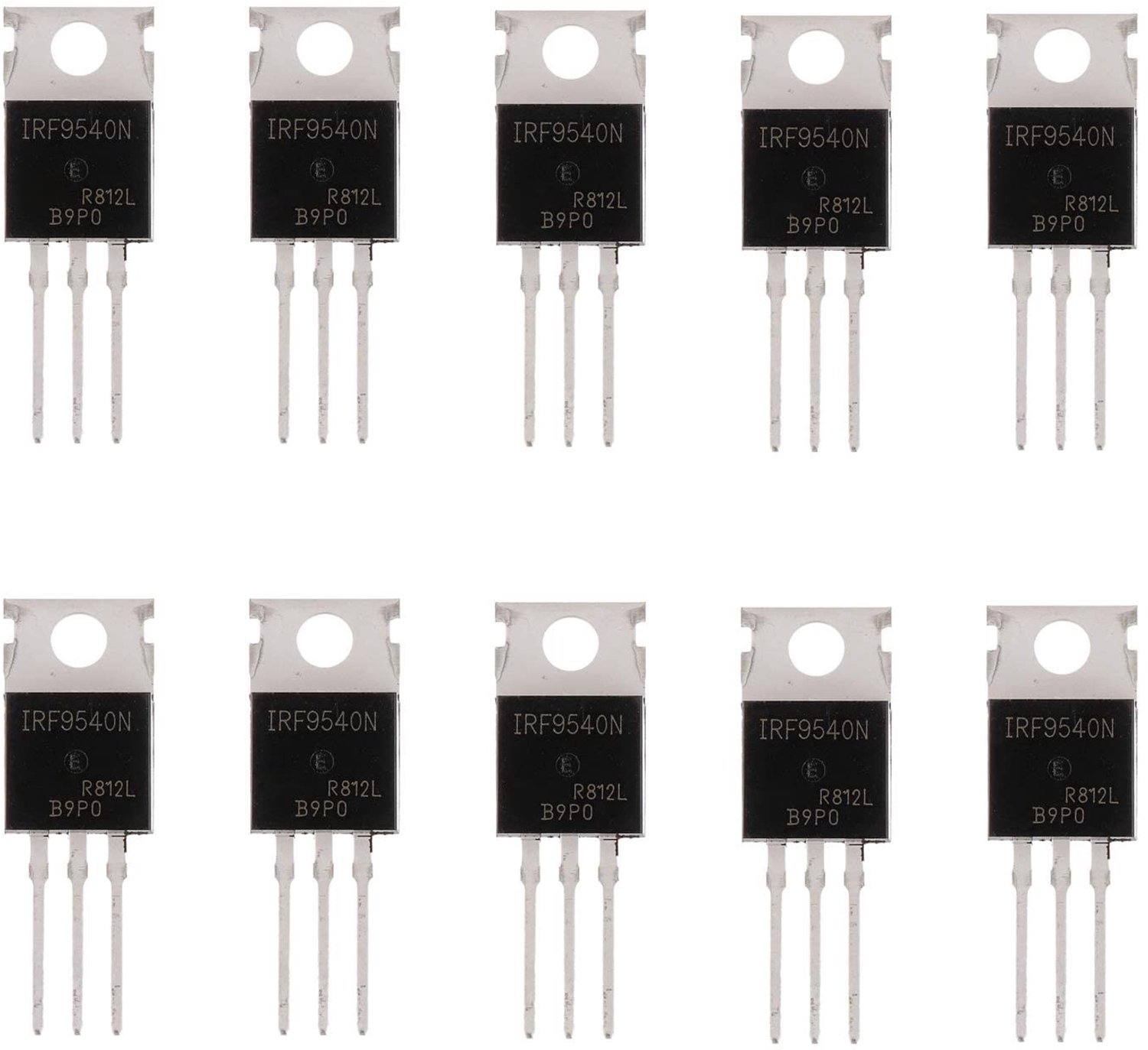 P-Channel Power MOSFET Transistors IRF9540N 23A 100V TO-220AB - Set van 10 voor Elektronische Projecten en Schakelingen