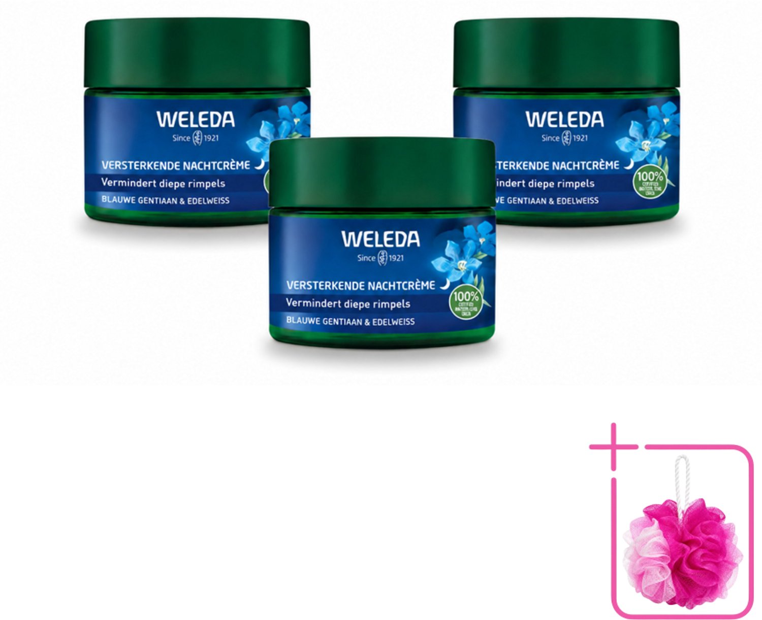 3 x WELEDA - Nachtcrème Versterkend - Blauwe Gentiaan & Edelweiss - 40 ml - Bulkverpakking - Nachtcrème - Huidversterken