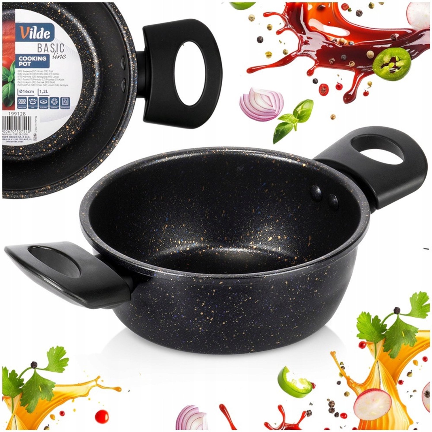 Granitine Pan 16cm 1.2L - Non-stick Kookpan voor Koken & Stoven