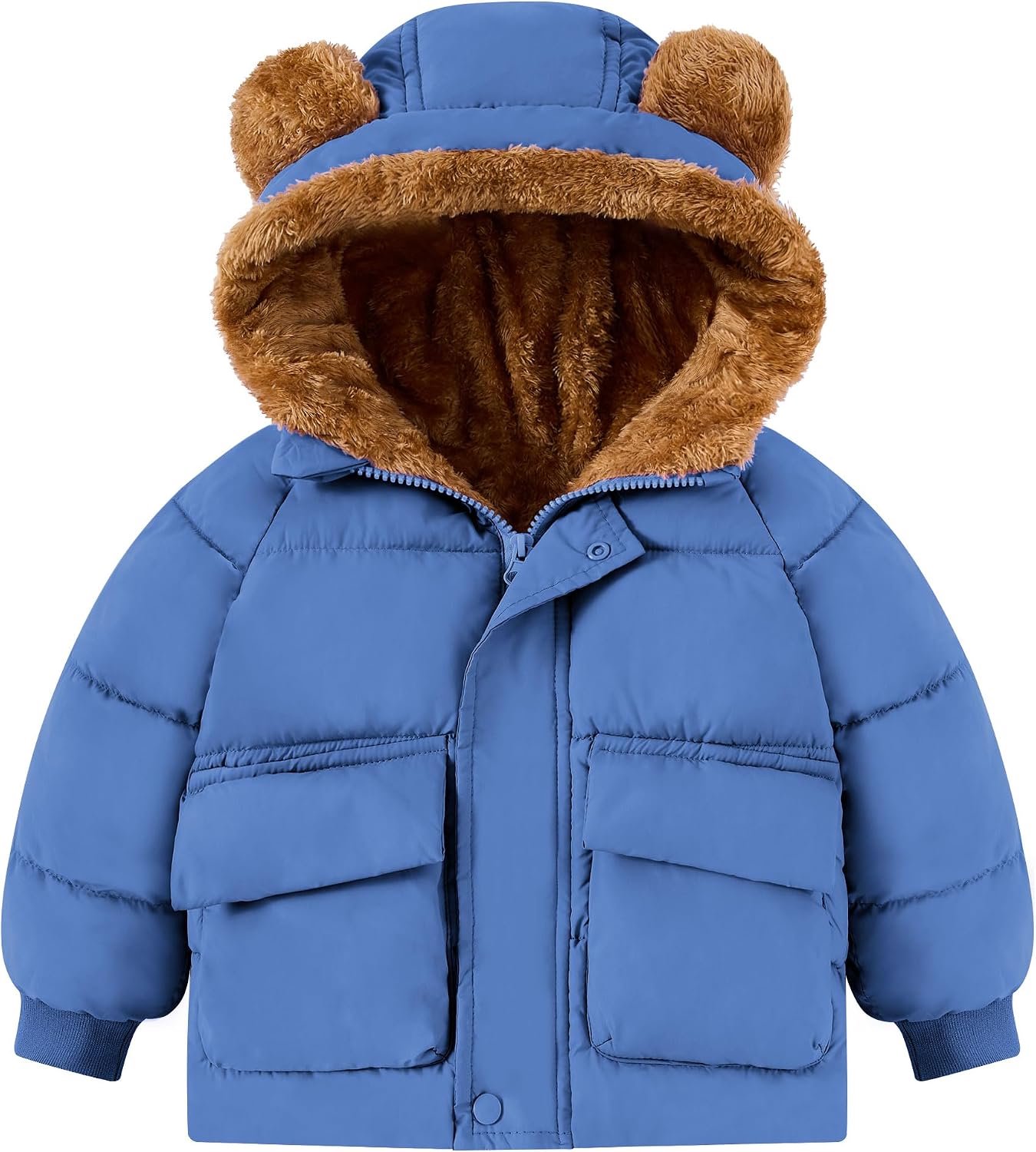 SFreeBo Babywinterjas fleecejack meisjes jongens jas capuchon met zakken pluche voering winterkleding 6 maanden - 5 jaar