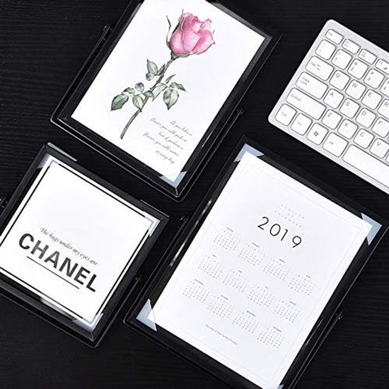 Set van 3 vintage stijl antieke zwarte fotolijsten, zwarte verticale fotolijst met geperst glas, metalen kunstwerken fotolijst voor foto's, plantenspecimen tafelblad, 4 x 4 inch, 4 x 6 inch, 5 x 7 — afbeelding 2