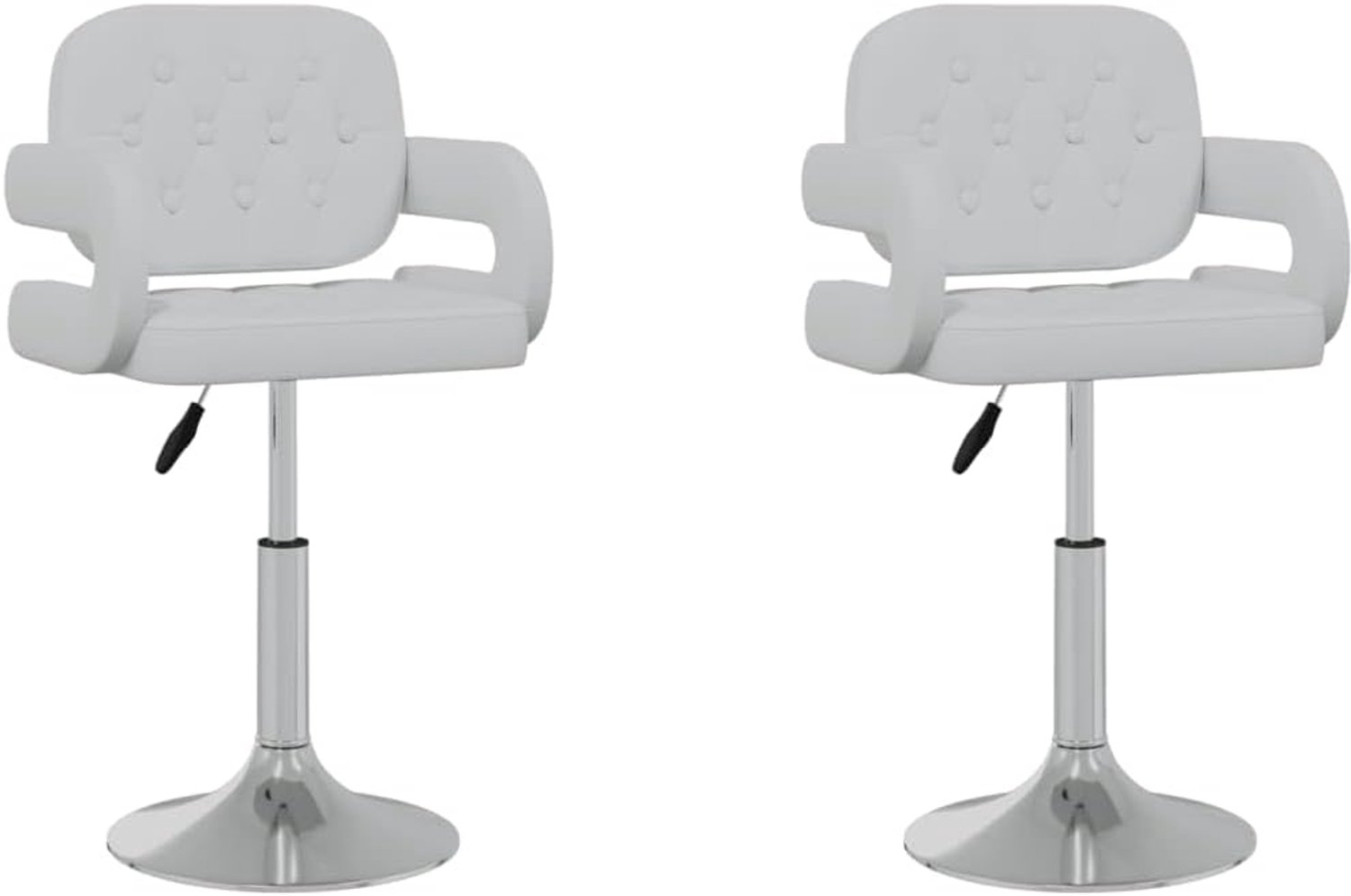 Eettafel, 2 stuks eetkamerstoelen, multifunctionele eetkamerstoelen, draaibaar, wit, kunstleer, voor eetkamer, studeerkamer, slaapkamer