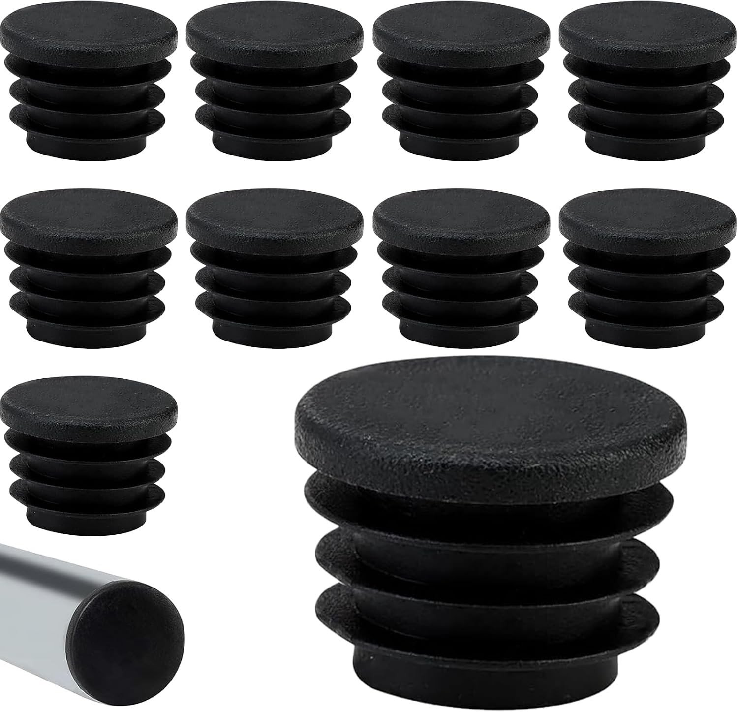 Lamellenstoppen - Zwart - 20 mm - Kunststof - Voor Ronde Buis
