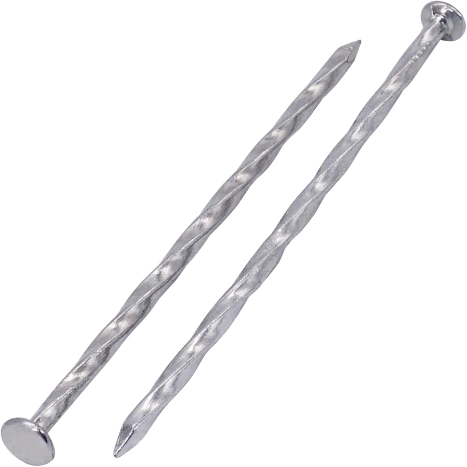 Vierkante gedraaide stalen spijkers 3 x 80 mm - gegalvaniseerd staal - sterk en duurzaam - ideaal voor houtverbindingen - ShopVlot