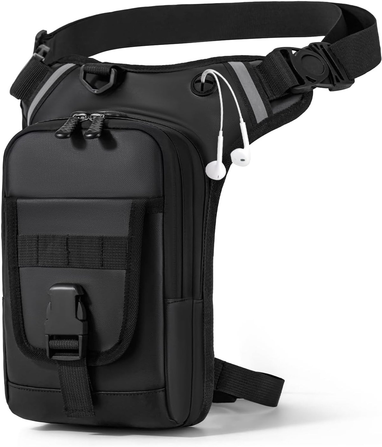 Beenzak voor Motorfiets - Zwart - 29 x 15 x 7 cm - Waterdichte Dijbeentas met Verstelbare Riemen - Voor Heren en Dames