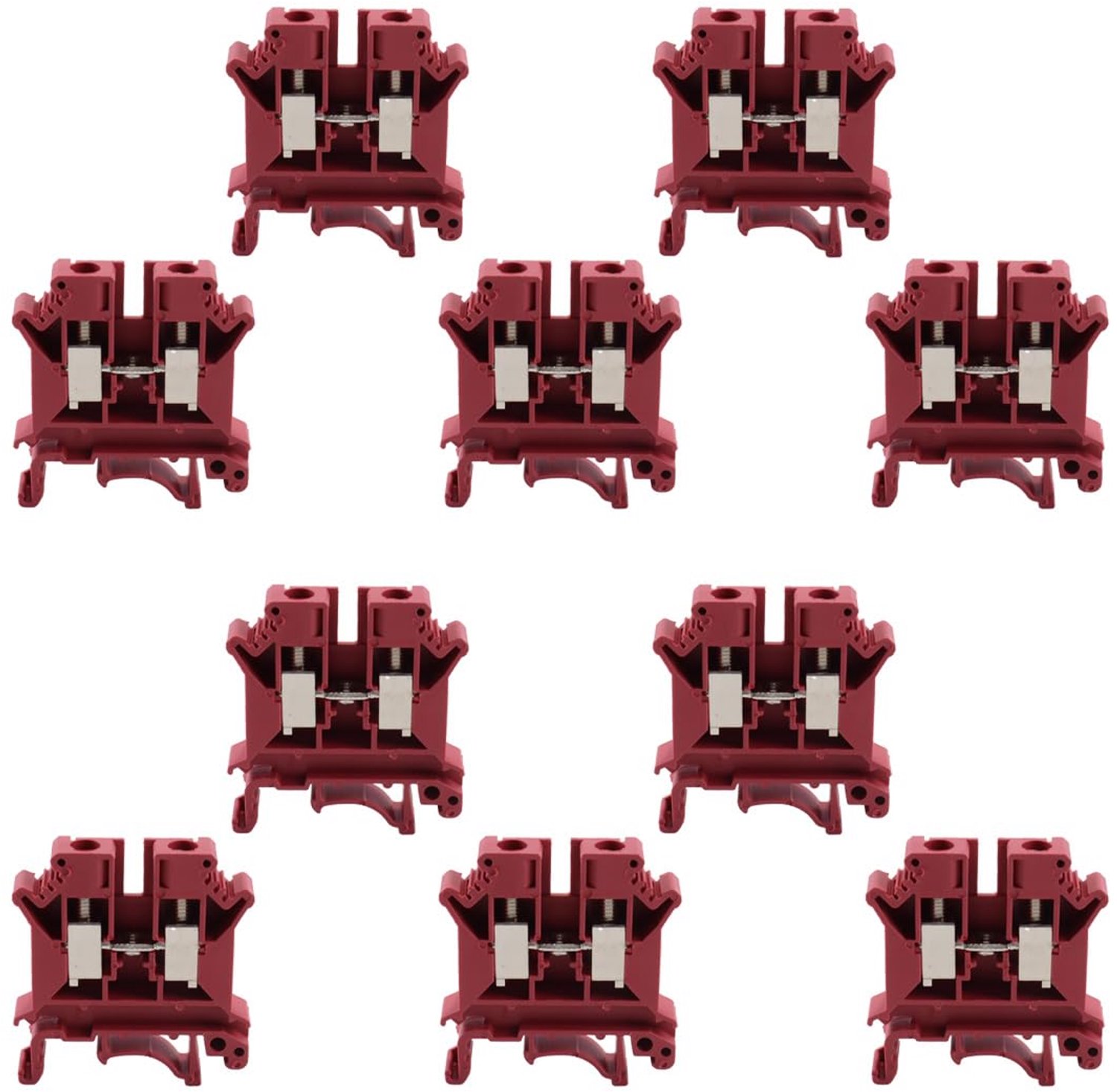 DIN-rail-schroefklemmenblok UK6N 800V 57A - 10 stuks - vlamvertragend PA66 nylon - eenvoudig te monteren - ShopVlot