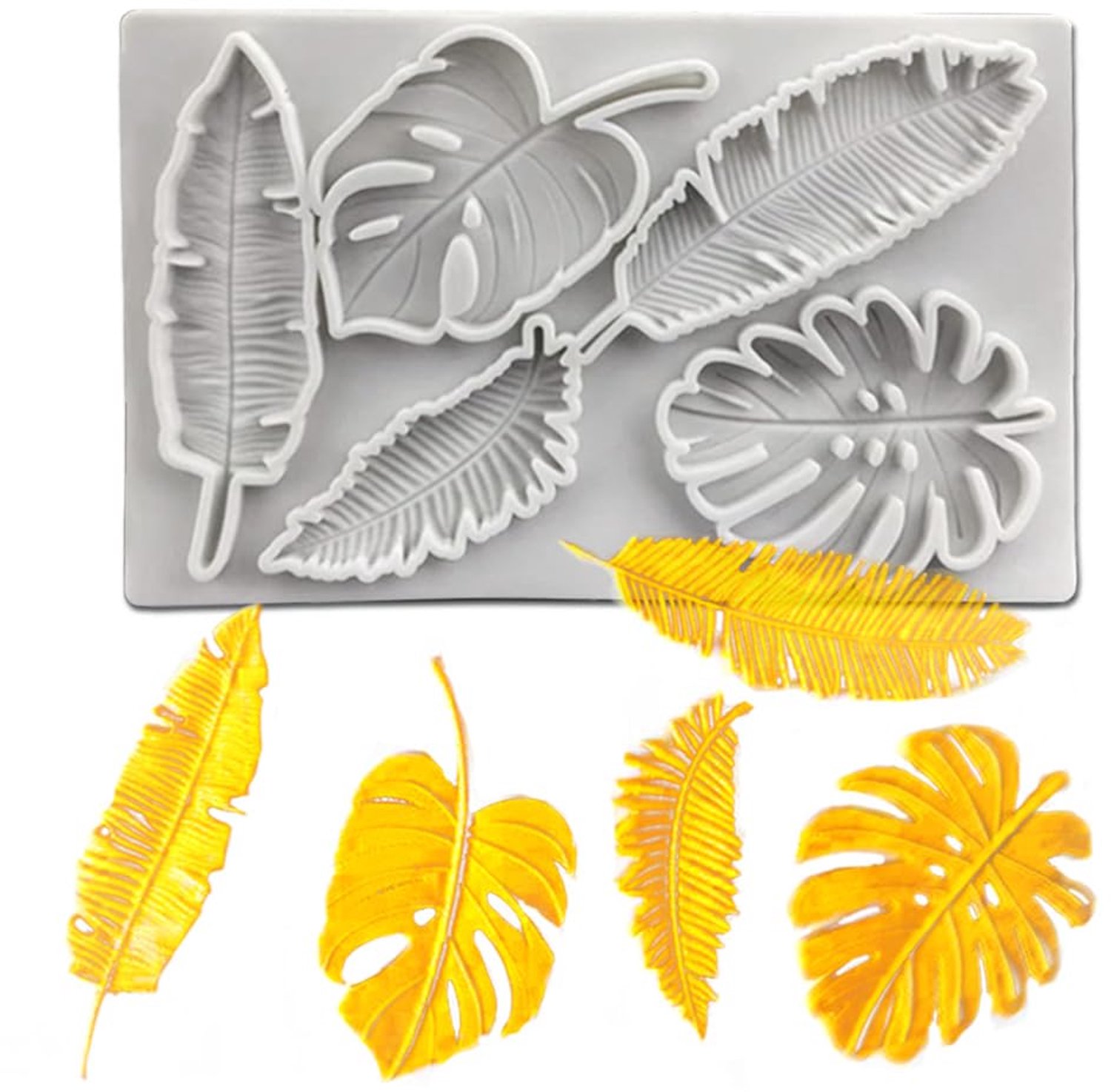 Siliconen vorm bladeren - 3D bakvorm voor taartdecoratie - palmblad ontwerp - perfect voor fondant - ShopVlot