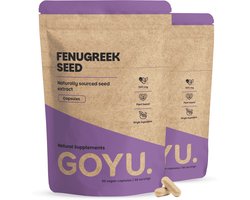 GOYU Fenegriek 1.000 mg Combideal 2x 60 capsules - Fenugreek - Fenegriek zaad capsules - 500 mg - Vegan - Zonder toevoegingen - Lab getest - 30 tot 60 dagen voorraad per zakje