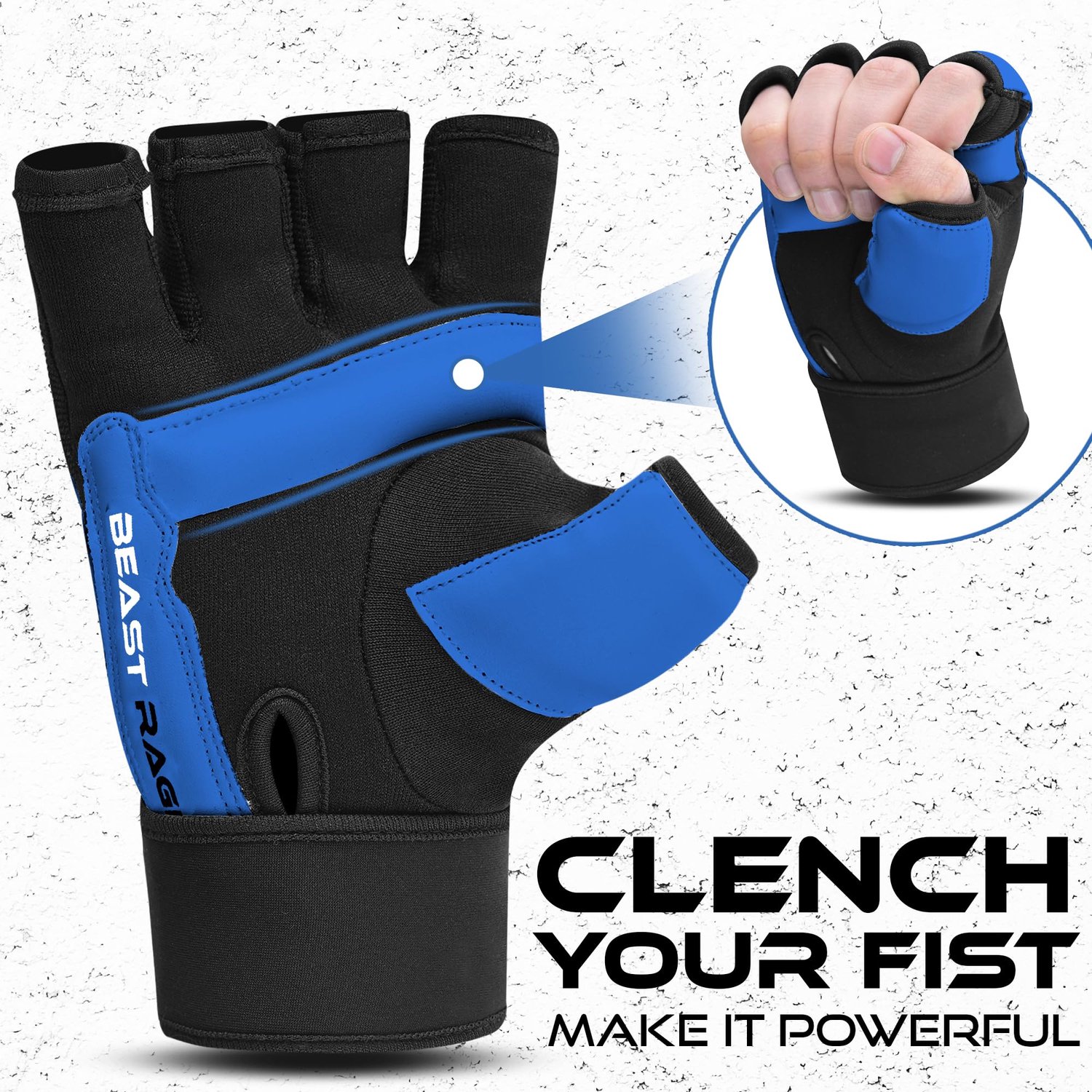 BEAST RAGE MMA bokshandschoenen Karate handschoenen voor mannen en vrouwen, punchzak Taekwondo Half Finger Kickboxing Sparring Martial Arts bokstraini