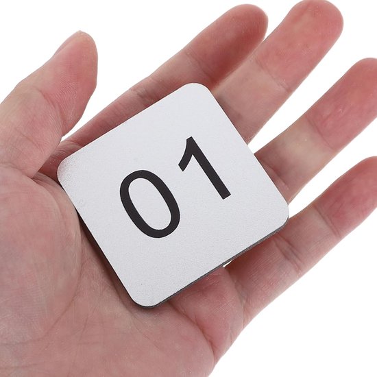 20 Stuks Delige Zelfklevende Acryl Cijferstickers Vierkante Nummers voor Deuren Kluisjes Kasten Heldere Duurzame Huisnummerlabels voor Kantoor School Thuisgebruik — afbeelding 3