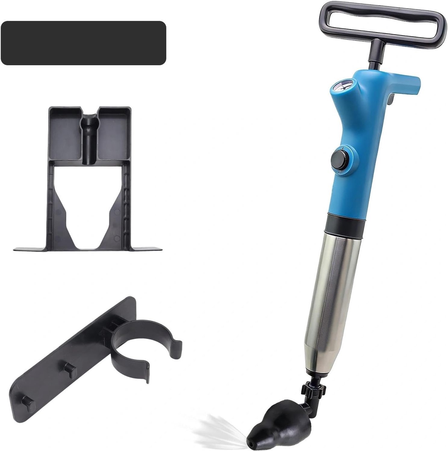 Professionele Toilet Ontstopper met Drukmeter en Adapter, Ideaal voor Afvoer en Toiletontstoppen