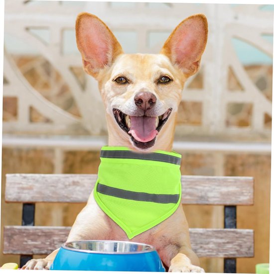 4 Stuks Huisdier Driehoek Handdoek Reflecterende Hondenuitlaatuitrusting Puppy Reflecterende Bandana Reflecterend Vest Honden Hondensjaal Met Strepen Polyester YARNOW — afbeelding 3