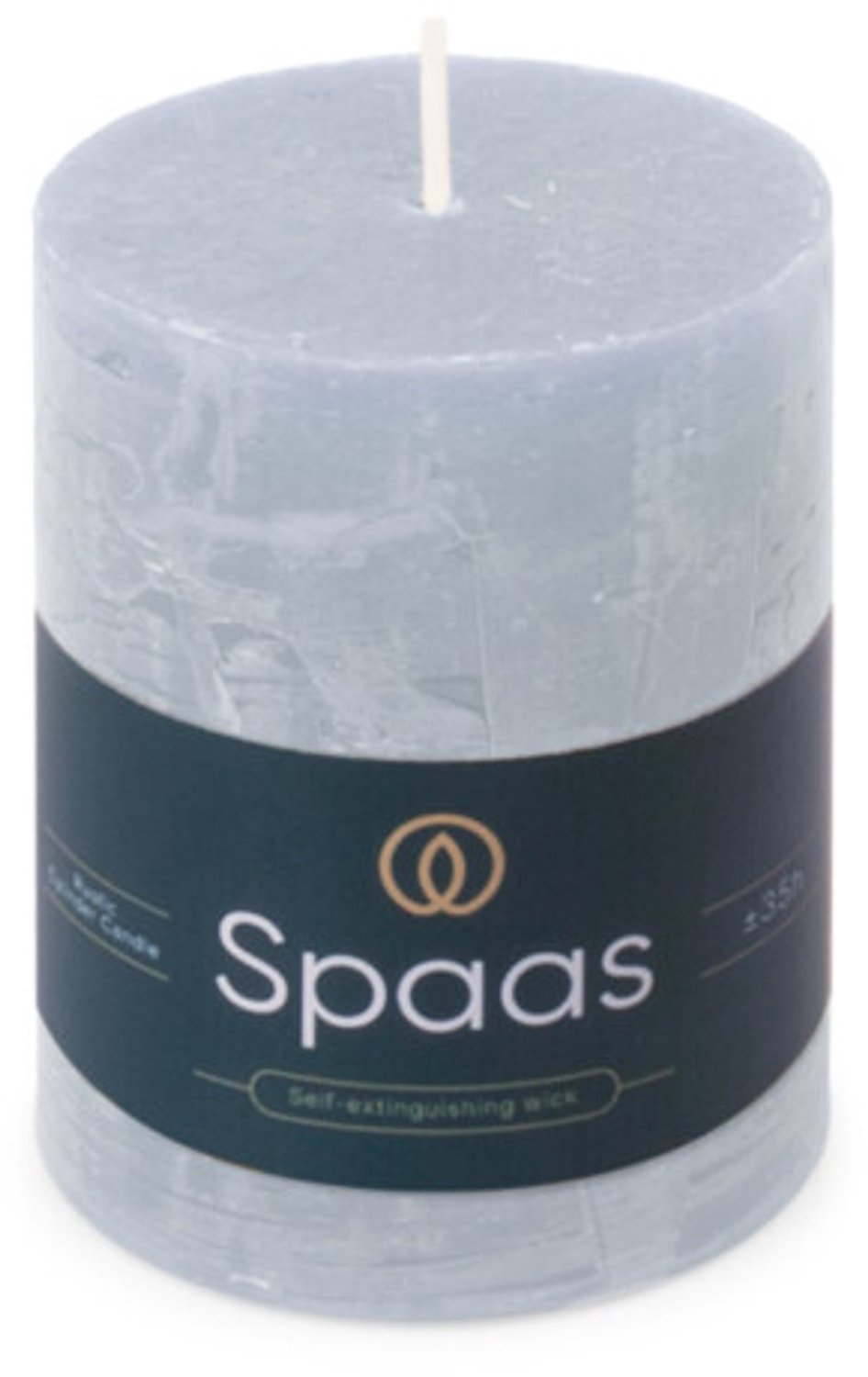 SPAAS Rustieke Pillarkaars ± 35 branduren Lichtblauw