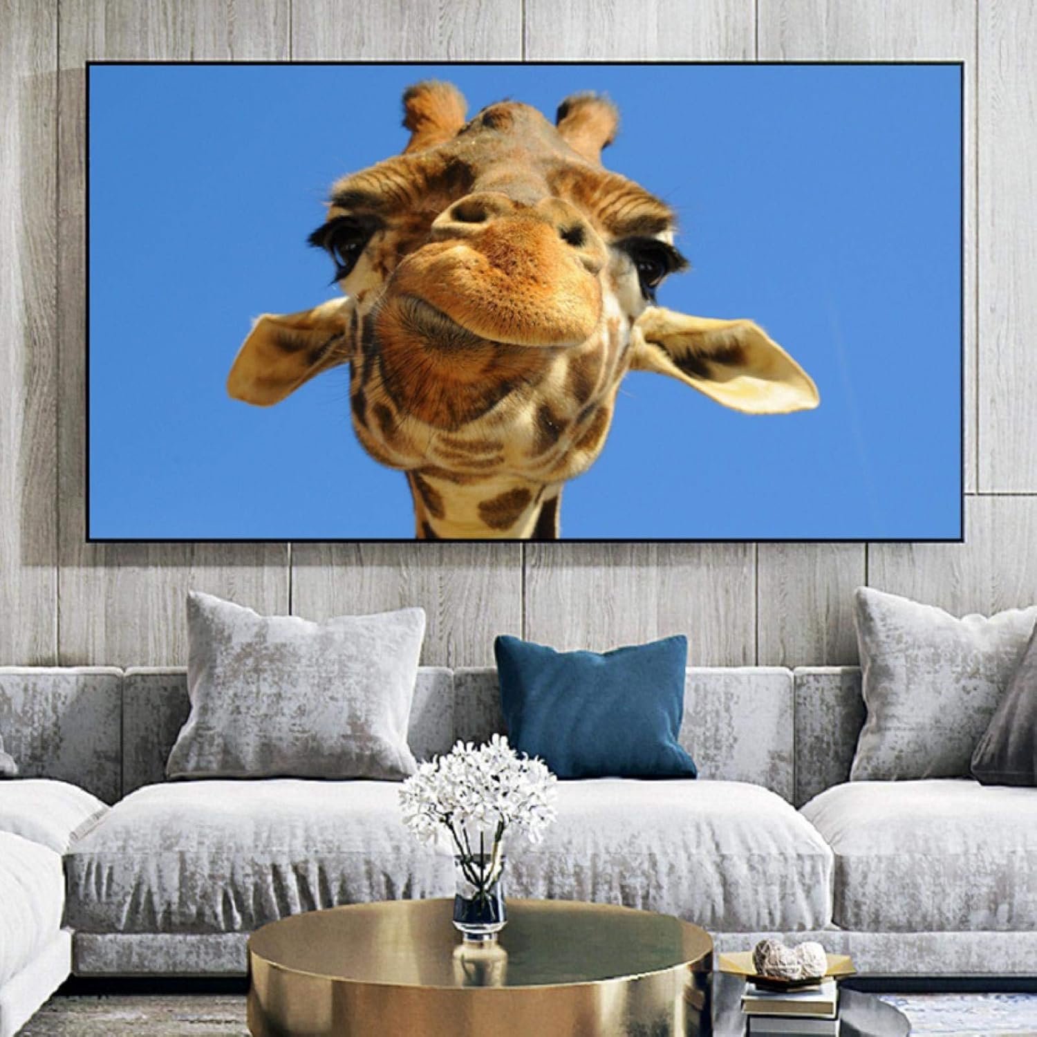 Mooie Wildlife Giraffe Muur Kunst Canvas Schilderij Dieren Poster en Prints Kinderkamer Muur Foto Woonkamer Huisdecoratie 40x70cm Frameless