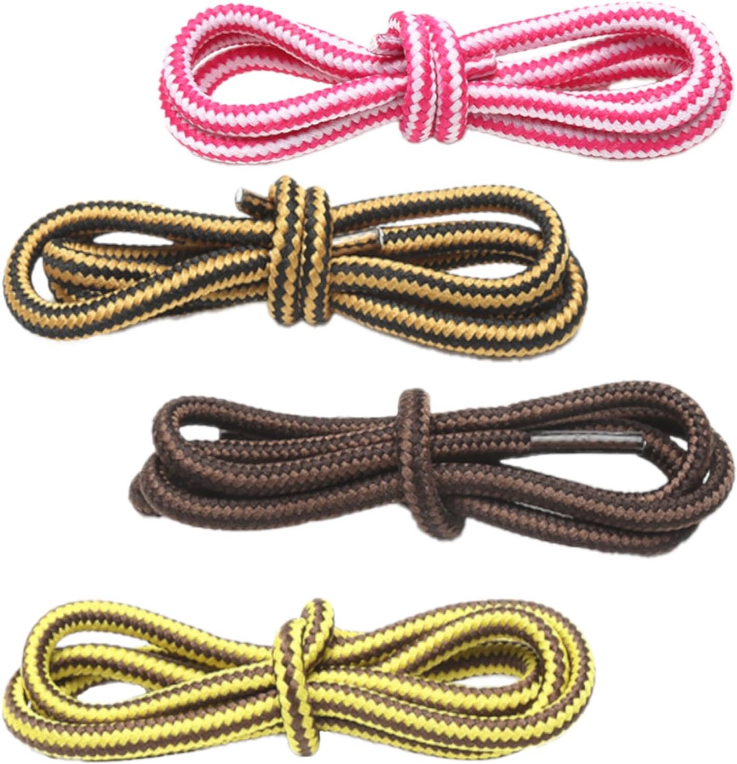 4 Paar Ronde Schoenveters Ø4 mm, Sterke Schoenveters 140 cm voor Werkschoenen, Laarzen en Wandelschoenen, Duurzaam en Wasbaar