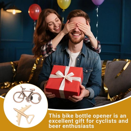2 Stuks Vliegtuig Fiets Kurkentrekker, Retro Metalen Kurkentrekker, Multifunctionele Keuken Benodigdheden, Creatieve Geschenken Voor Mannen. — afbeelding 2