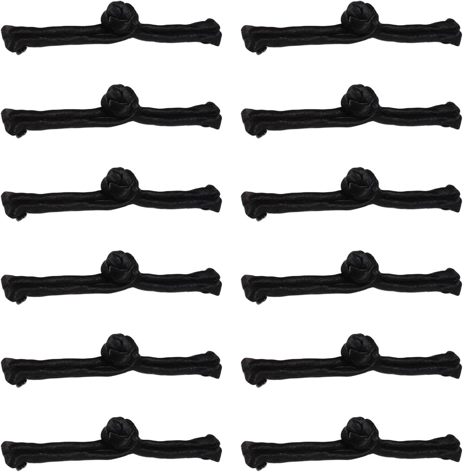 6 paar Chinese kikkerknopen, zwarte naaisnoop met sluiting, lengte 9,4 cm, handgemaakte kikkerknopen voor cheongsam, tang-jurk, sjaal, gebreide jas