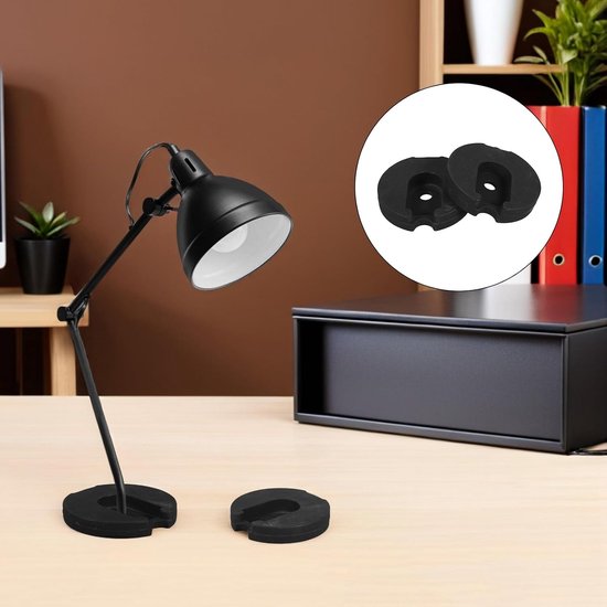 2 Stuks Verzwaarde Lampvoet Metalen Basis voor Stabiele Tafellampen Zware Ijzeren Vervangingsplaat voor Extra Ondersteuning in Kantoor Slaapkamer — afbeelding 2