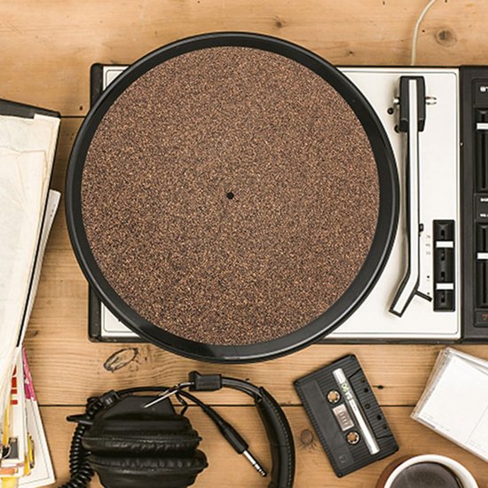 3stuks Kurk Platenspeler Mat Duurzame Kurk Slipmat Voor Turntable Absorptie Bescherming Tegen Schade Eenvoudige Installatie Voor Platen — afbeelding 3