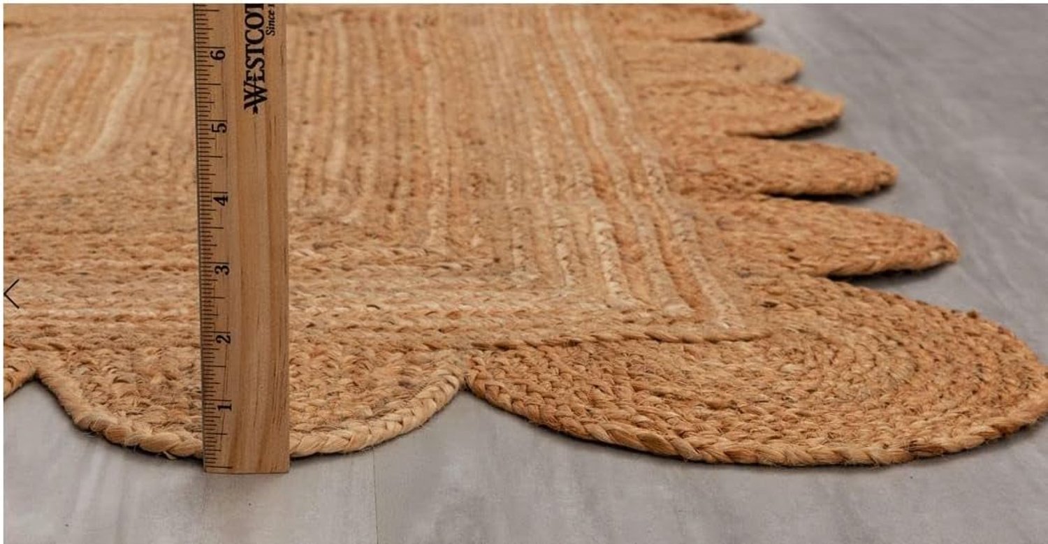 Geschulpte natuurlijke jute vloerkleed gevlochten Boheemse woonkamer Farhouse tapijten … (natuurlijk, 15 cm x 22 voet)