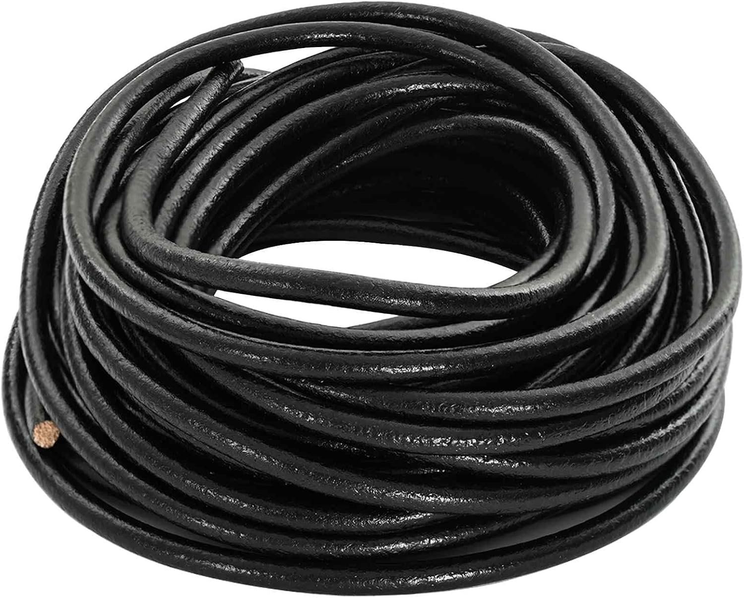 Leren koord, rond knutselband, robuust leren koord, 5 mm, 10 m