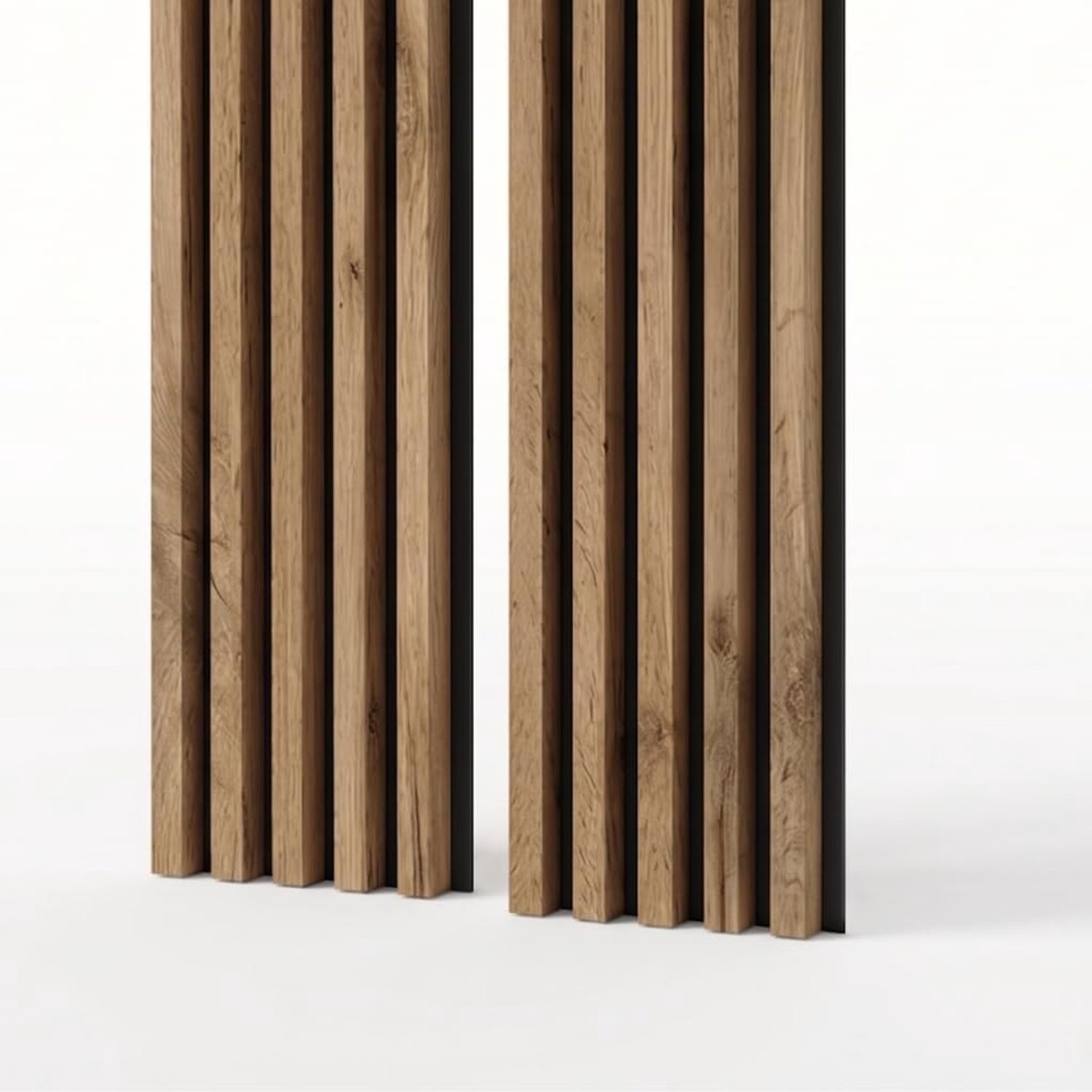 Akoestische Panelen op Vilt 240 x 53 cm (2 stuks van 240 cm x 26,5 cm) Eik Wotan Wandpanelen Lamellenwand MDF Geluidsisolerend Geluidsdempende Panelen Wandbekleding