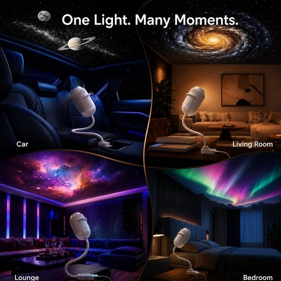 Galaxy Projector Nachtlamp, 24 Films, USB Holografische Sterrenprojector — afbeelding 2