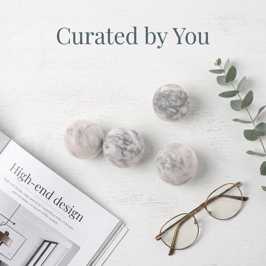 4 Stuks Delige Decoratieve Marmeren Look Stenen Ballen Natuurlijke Patroon Sferen voor Kommen Vazen Tafeldecoratie Multifunctionele Vuller voor Moderne Landelijke Woonstijlen — afbeelding 4