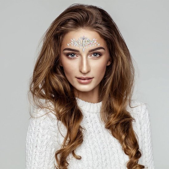 4 Stuks Delige Crystal Rhinestone Gezichtssieraden Zelfklevende Festival Glitter Steentjes voor Make-up Body Art Veilig Materiaal voor Feest Bruiloft Verkleedpartijen — afbeelding 3
