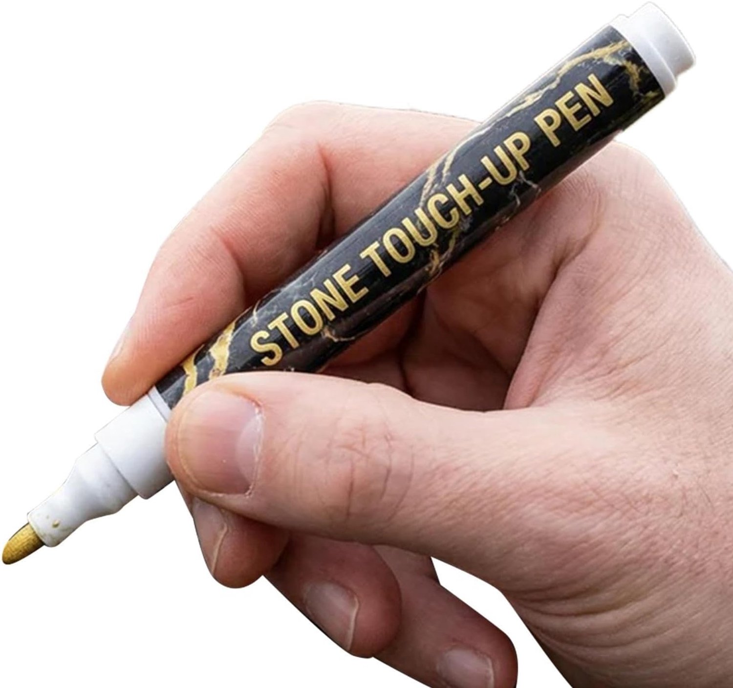 Grafsteen Belettering Verf Gouden Inscriptie Touchup Reparatie Marker