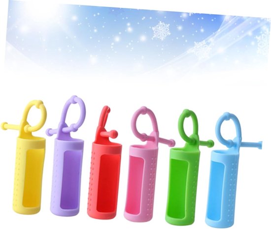 6stuks Rollerfles Beschermhoes Silicone Essentiële Olie Fleshouder Met Kleurrijke Bescherming Voor Draagbare Oplossingen Veiligheid Van Flessen — afbeelding 2