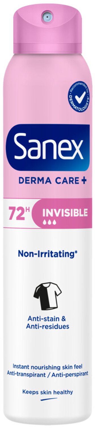 Sanex - Deodorant Spray Dermo Invisible - 6 x 200 ml - Voordeelverpakking