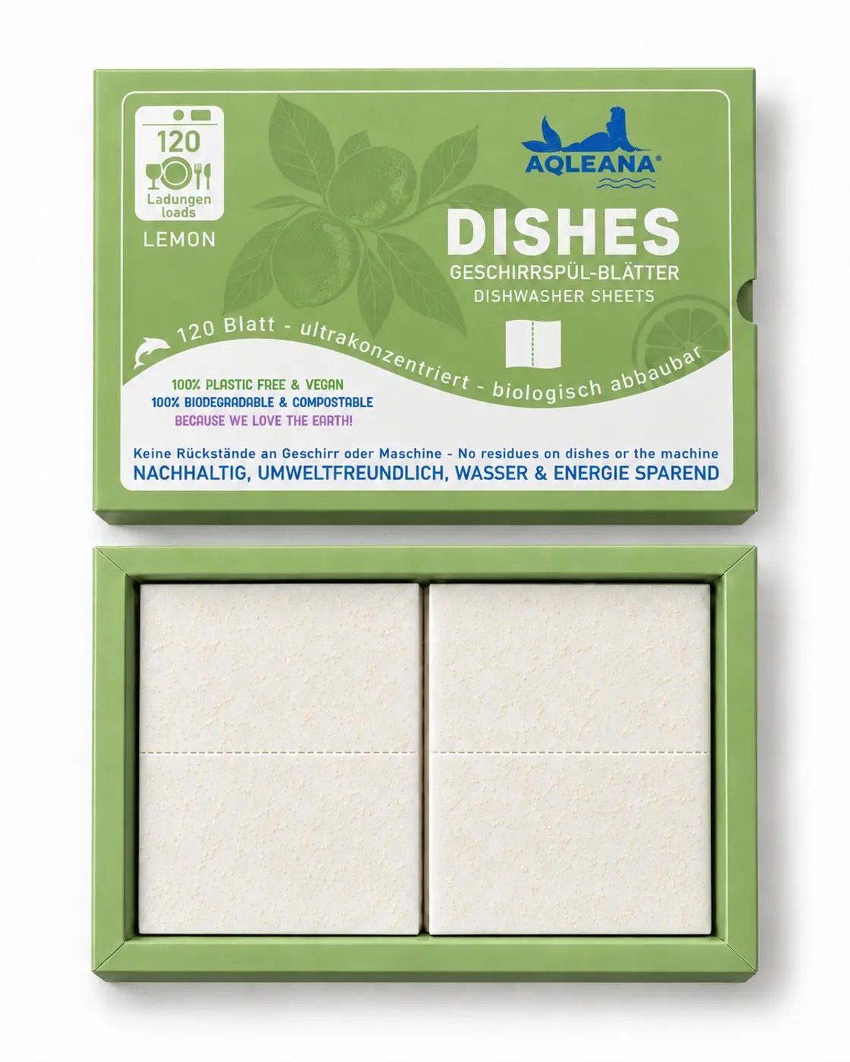 AQUARIUS pro life – AQLEANA DISHES 120 vaatwasbladen Lemon