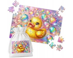 70-delige Puzzel: Gele Eend met Bubbles - Badplezier