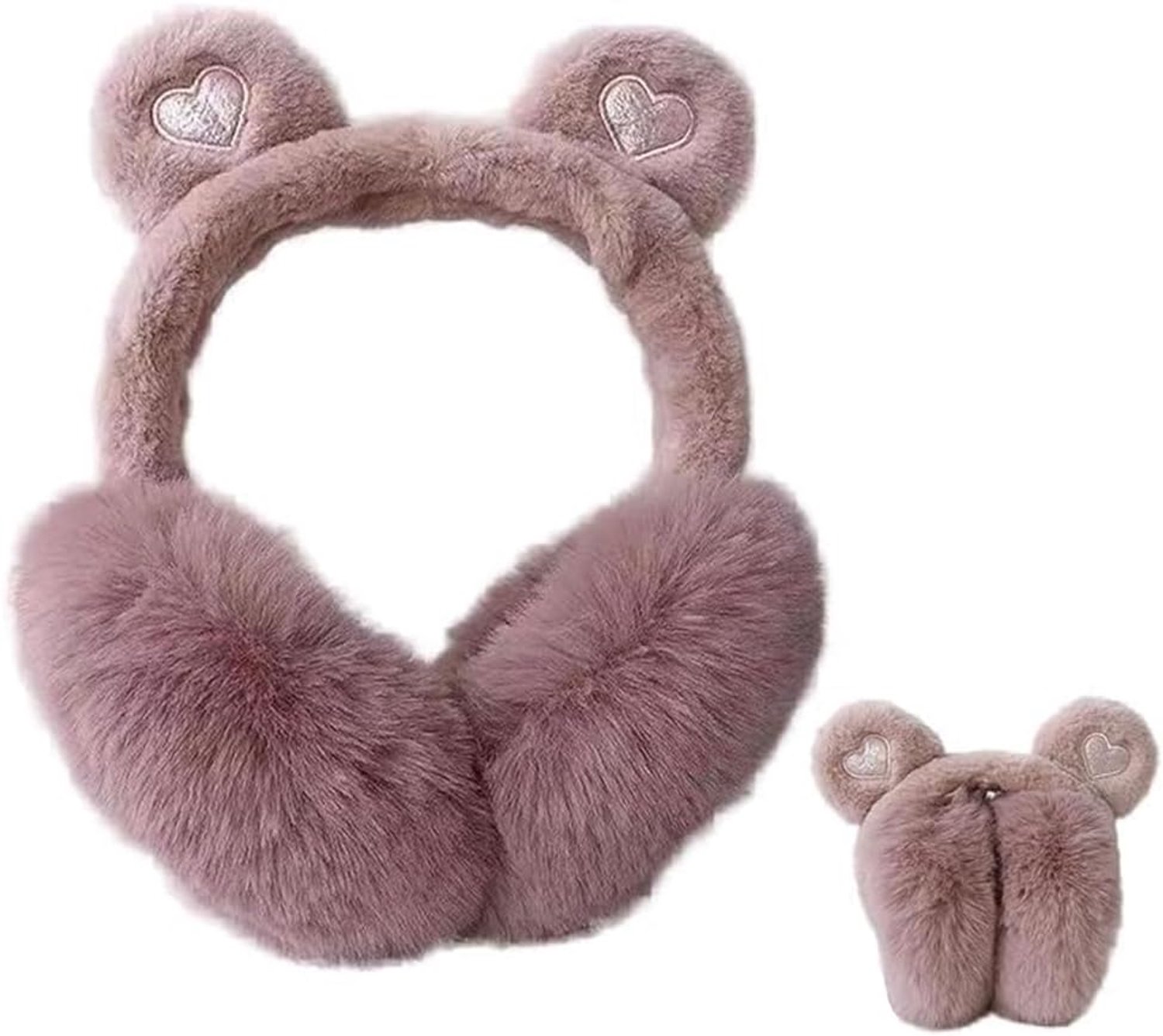 Berenoren oorbeschermers voor meisjes, schattige pluche oorwarmers, opvouwbare warme winteraccessoires voor buiten en koude winterdagen