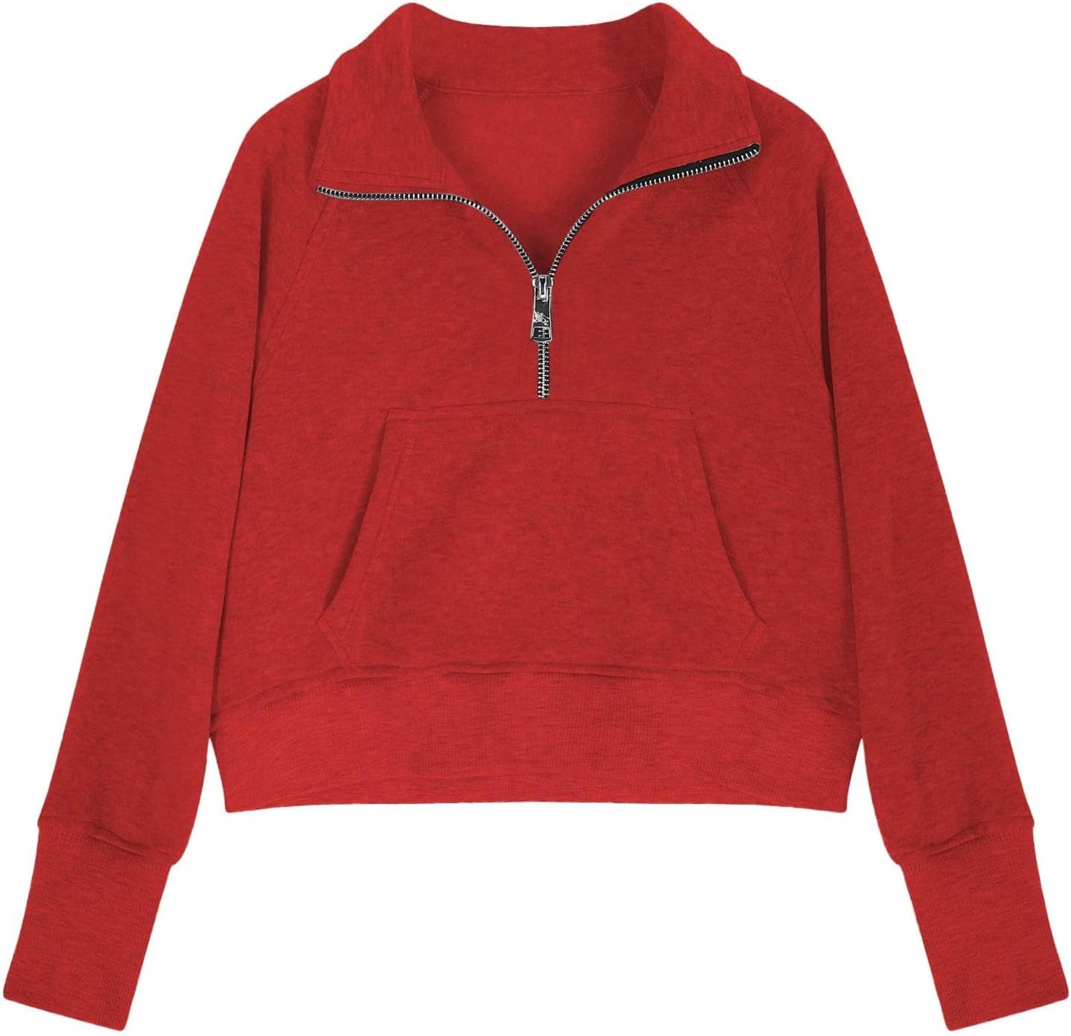 Générique Kort sweatshirt met halve ritssluiting voor meisjes, trui met lange mouwen, tops voor kinderen, lichte fleece winterkleding